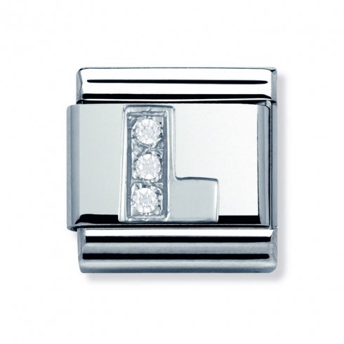 Nomination Classic CZ Silver Letter L Charm 330301/12