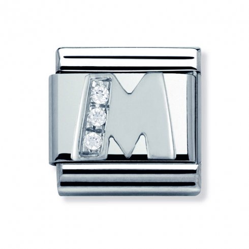 Nomination Classic CZ Silver Letter M Charm 330301/13