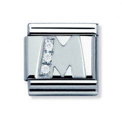 Nomination Classic CZ Silver Letter M Charm 330301/13