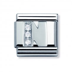 Nomination Classic CZ Silver Letter N Charm 330301/14