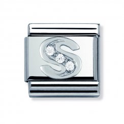 Nomination Classic CZ Silver Letter S Charm 330301/19