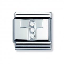 Nomination Classic CZ Silver Letter T Charm 330301/20