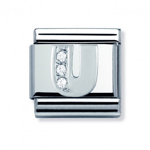 Nomination Classic CZ Silver Letter U Charm 330301/21