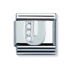 Nomination Classic CZ Silver Letter U Charm 330301/21