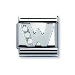 Nomination Classic CZ Silver Letter W Charm 330301/23
