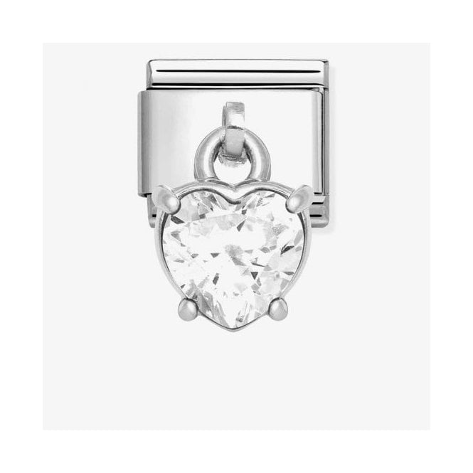 Nomination Classic CZ White Heart Charm 331812/12