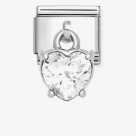 Nomination Classic CZ White Heart Charm 331812/12