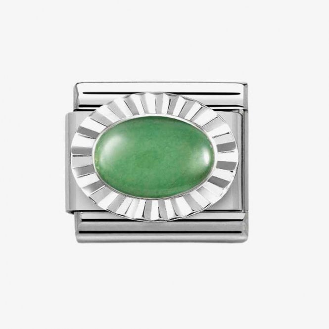 Nomination Classic Diamond Oval Green Aventurina Charm 330507/23