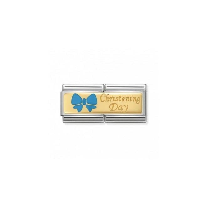 Nomination Classic Double Gold & Blue Christening Day Charm 030720/05