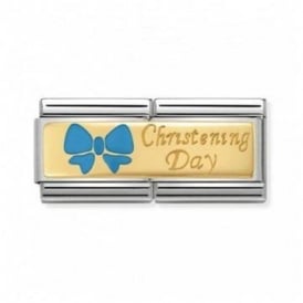 Nomination Classic Double Gold & Blue Christening Day Charm 030720/05