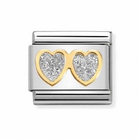 Nomination Classic Double Heart CZ Charm 030220/01