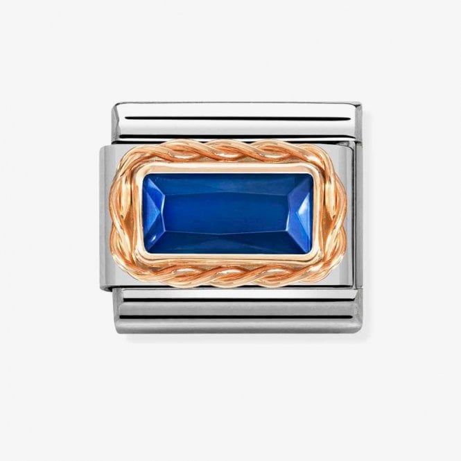 Nomination Classic Faceted Baguette Blue Charm 430604/007