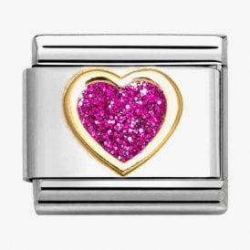 Nomination Classic Glitter Fuchsia Heart Charm 030220/09