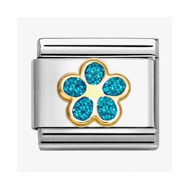 Nomination Classic Glitter Light Blue Flower Charm 030220/16