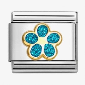 Nomination Classic Glitter Light Blue Flower Charm 030220/16