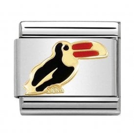 Nomination Classic Gold & Black Toucan Charm 030272/42