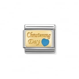 Nomination Classic Gold & Blue Christening Day Charm 030284/23