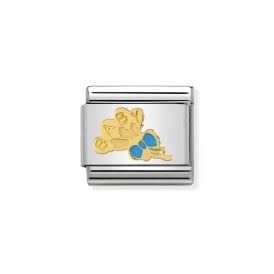 Nomination Classic Gold & Blue High Balloons Charm 030242/42