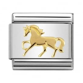 Nomination Classic Gold Galloping Horse Charm 030149/26