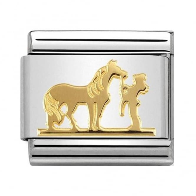 Nomination Classic Gold Horse With Rider Charm 030149/29