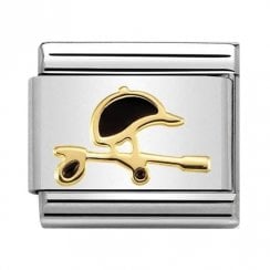 Nomination Classic Gold Riding Whip & Hat Charm 030272/29