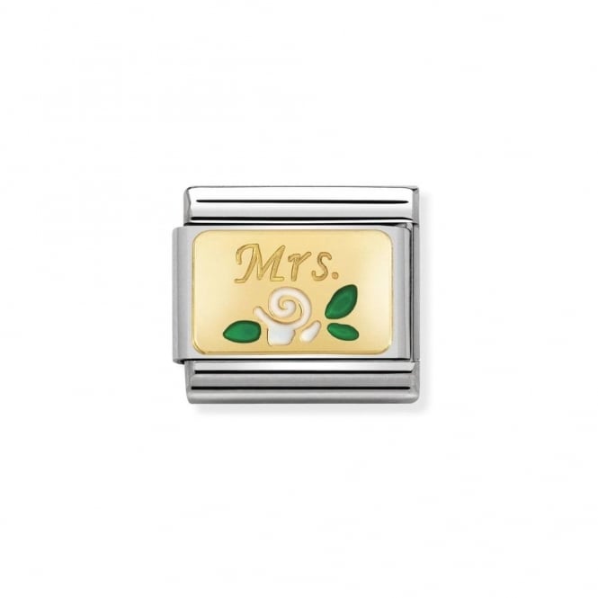 Nomination Classic Gold & White Rose Mrs Charm 030284/24