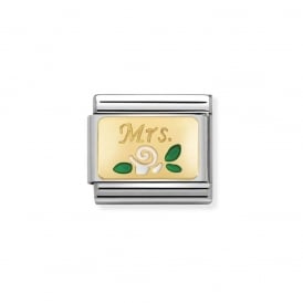 Nomination Classic Gold & White Rose Mrs Charm 030284/24
