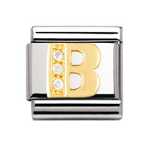 Nomination Classic Letter B Cubic Zirconia Charm 030301/02