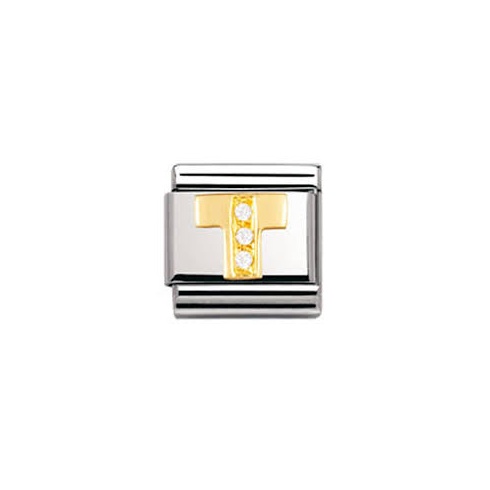 Nomination Classic Letter T Cubic Zirconia Charm 030301/20