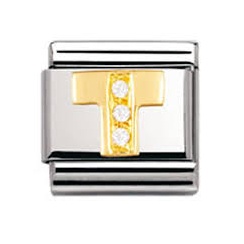 Nomination Classic Letter T Cubic Zirconia Charm 030301/20
