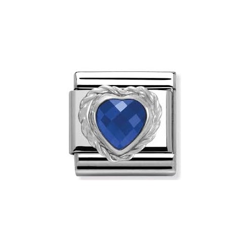 Nomination Classic Light Blue Heart Shaped CZ Charm