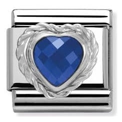 Nomination Classic Light Blue Heart Shaped CZ Charm