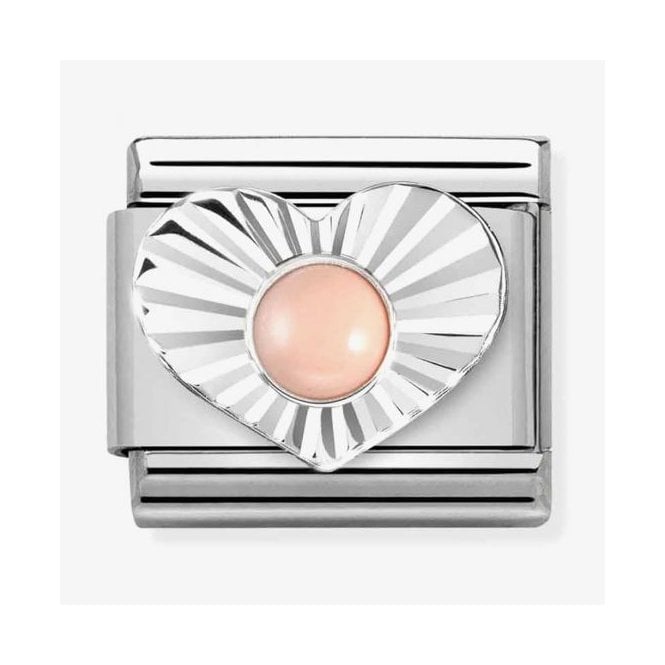 Nomination Classic Pink Coral Diamond Heart Charm 330508/10