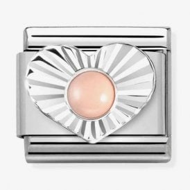 Nomination Classic Pink Coral Diamond Heart Charm 330508/10