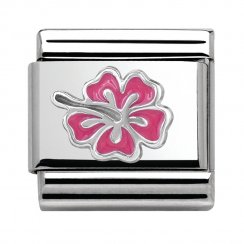Nomination Classic Pink Hibiscus Charm 330202/24
