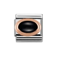 Nomination Classic Rose Gold Black Agate Charm 430501/02