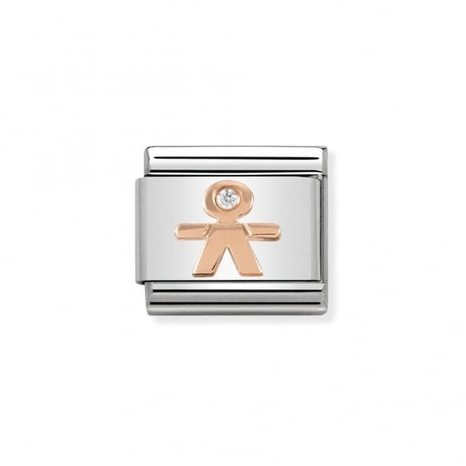 Nomination Classic Rose Gold & CZ Little Boy Charm 430305/08