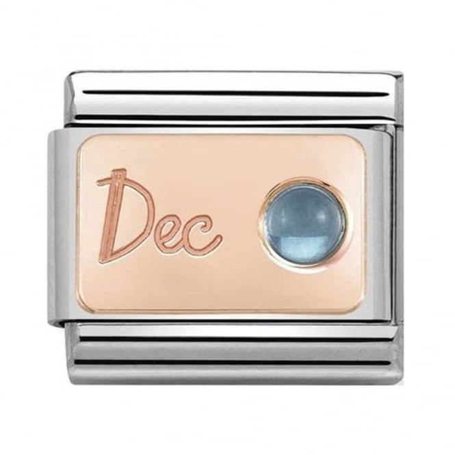Nomination Classic Rose Gold December Light Blue Topaz Charm 430508/12