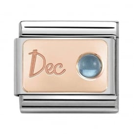Nomination Classic Rose Gold December Light Blue Topaz Charm 430508/12
