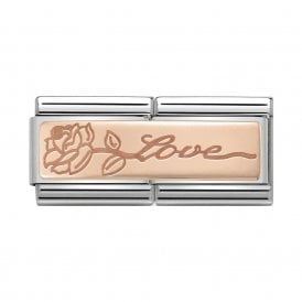 Nomination Classic Rose Gold Love with Flower Double Charm 430710/14