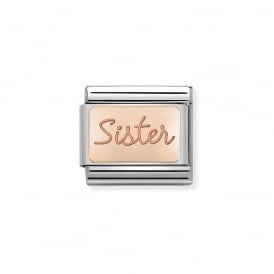 Nomination Classic Rose Gold Sister Plate Charm 430101/38