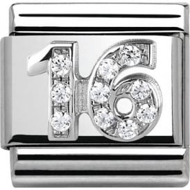 Nomination Classic Silver CZ 16 Charm 330304/17