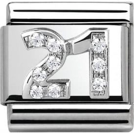Nomination Classic Silver CZ 21 Charm 330304/19