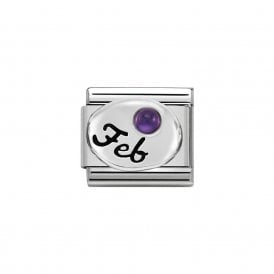 Nomination Classic Silver February Amethyst Charm 330505/02