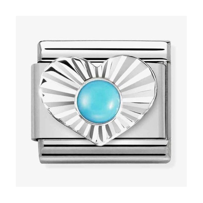 Nomination Classic Turquoise Diamond Heart Charm 330508/06