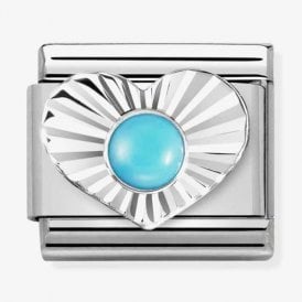 Nomination Classic Turquoise Diamond Heart Charm 330508/06