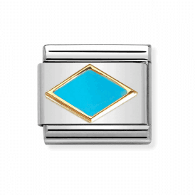 Nomination Classic Turquoise Rhombus Charm 030285/53