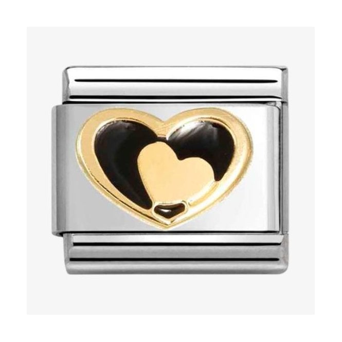 Nomination Italy Black Enamel Heart Charm