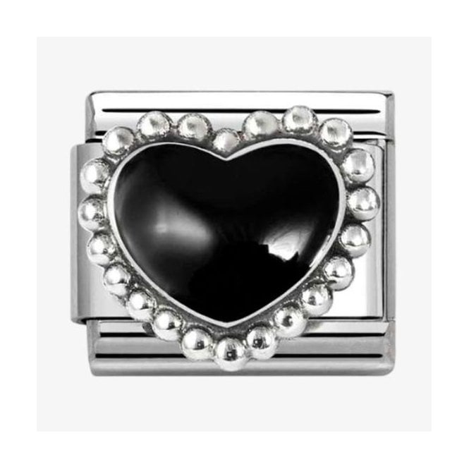 Nomination Italy Black Raised Heart Charm