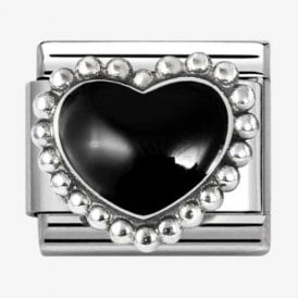 Nomination Italy Black Raised Heart Charm